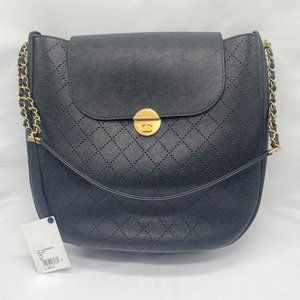 Chanel Black Caviar Perforated Calfskin Hobo Bag with Gold Hardware